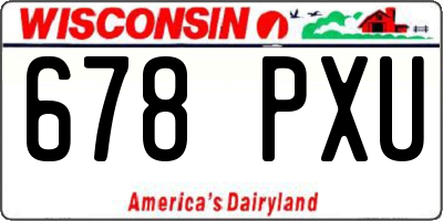 WI license plate 678PXU