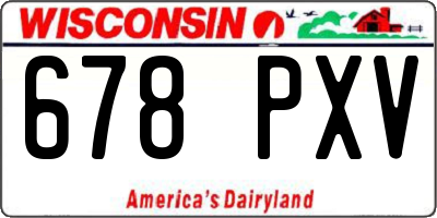 WI license plate 678PXV