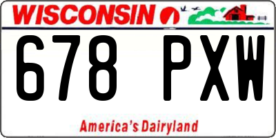 WI license plate 678PXW