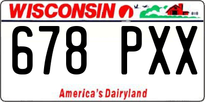 WI license plate 678PXX