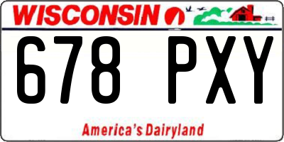 WI license plate 678PXY