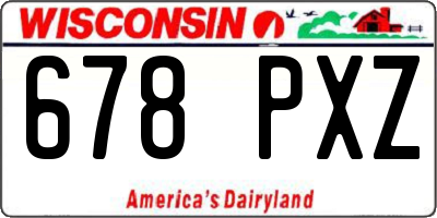 WI license plate 678PXZ