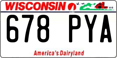 WI license plate 678PYA