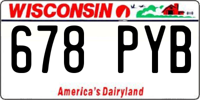 WI license plate 678PYB