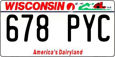 WI license plate 678PYC