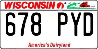 WI license plate 678PYD