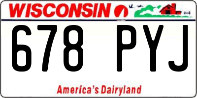 WI license plate 678PYJ