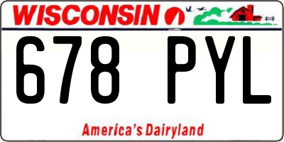WI license plate 678PYL