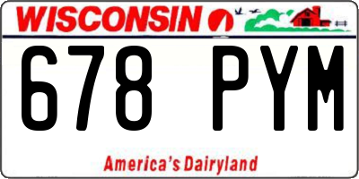WI license plate 678PYM
