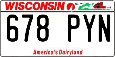 WI license plate 678PYN