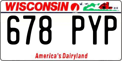 WI license plate 678PYP