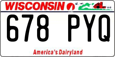 WI license plate 678PYQ