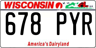 WI license plate 678PYR