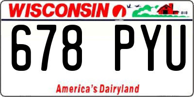 WI license plate 678PYU