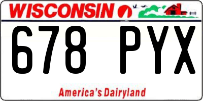 WI license plate 678PYX