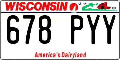 WI license plate 678PYY