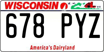 WI license plate 678PYZ