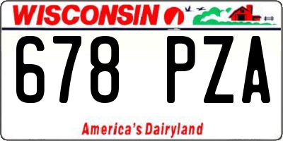 WI license plate 678PZA