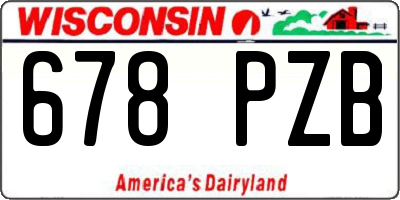 WI license plate 678PZB