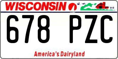 WI license plate 678PZC