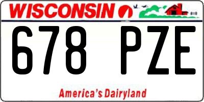 WI license plate 678PZE