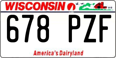 WI license plate 678PZF