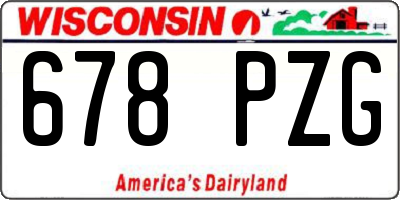 WI license plate 678PZG