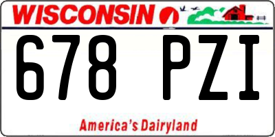 WI license plate 678PZI