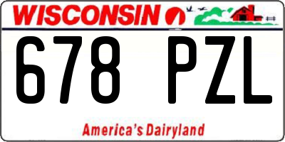 WI license plate 678PZL
