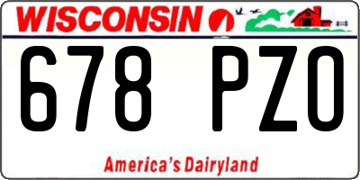 WI license plate 678PZO