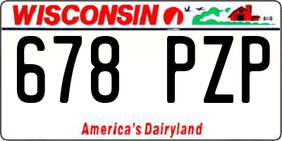 WI license plate 678PZP