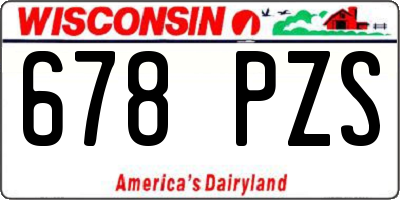 WI license plate 678PZS