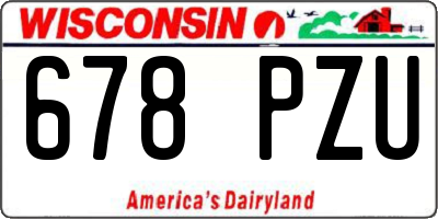 WI license plate 678PZU