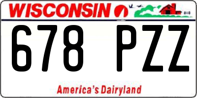 WI license plate 678PZZ