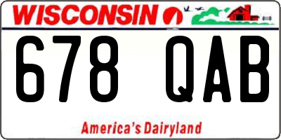 WI license plate 678QAB