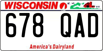 WI license plate 678QAD