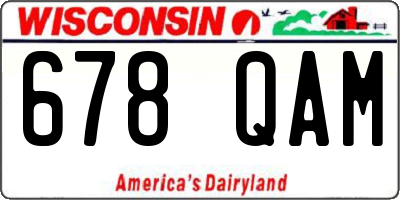 WI license plate 678QAM
