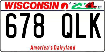 WI license plate 678QLK