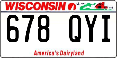 WI license plate 678QYI