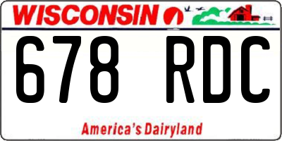 WI license plate 678RDC