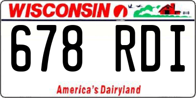 WI license plate 678RDI