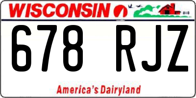 WI license plate 678RJZ