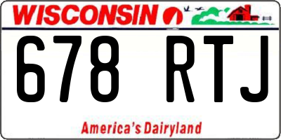 WI license plate 678RTJ
