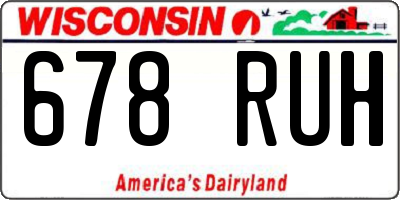 WI license plate 678RUH