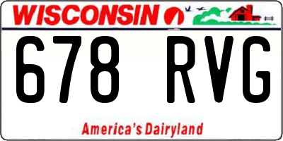 WI license plate 678RVG