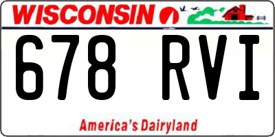 WI license plate 678RVI