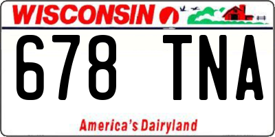 WI license plate 678TNA