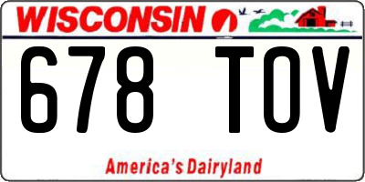 WI license plate 678TOV