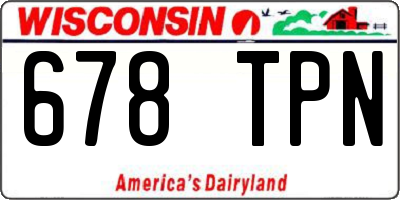 WI license plate 678TPN