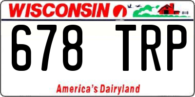 WI license plate 678TRP